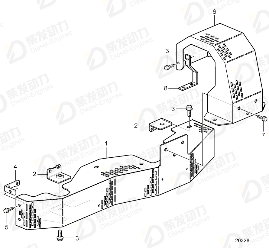 VOLVO Heat shield 3828955 Drawing